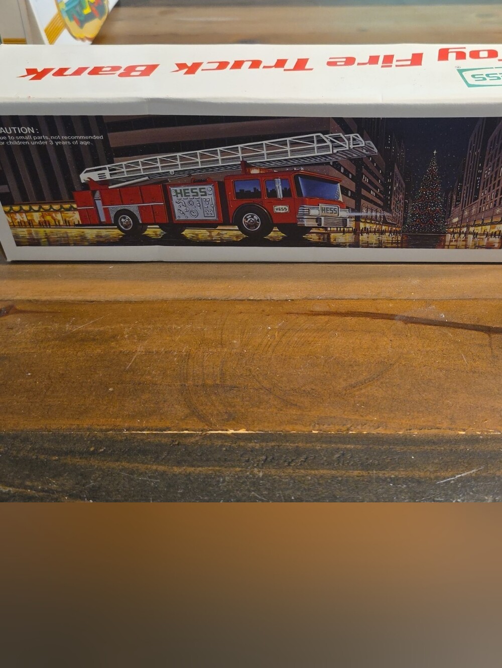 1986 Hess Toy Fire Truck Box - Red and White